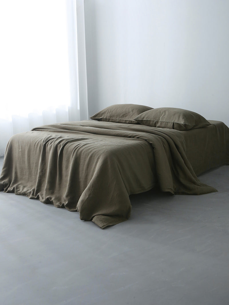 100% Organic Hemp Duvet Set - Soft, Breathable, Eco-Friendly | Moss Green