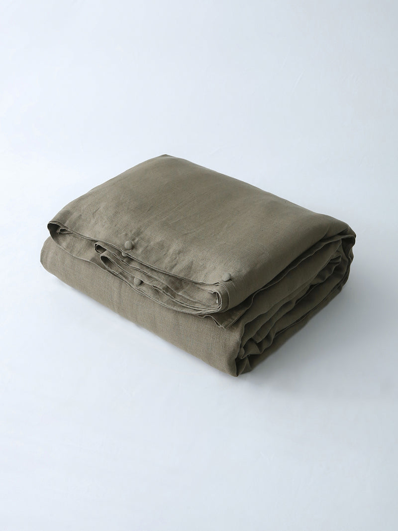 100% Organic Hemp Duvet Set - Soft, Breathable, Eco-Friendly | Moss Green
