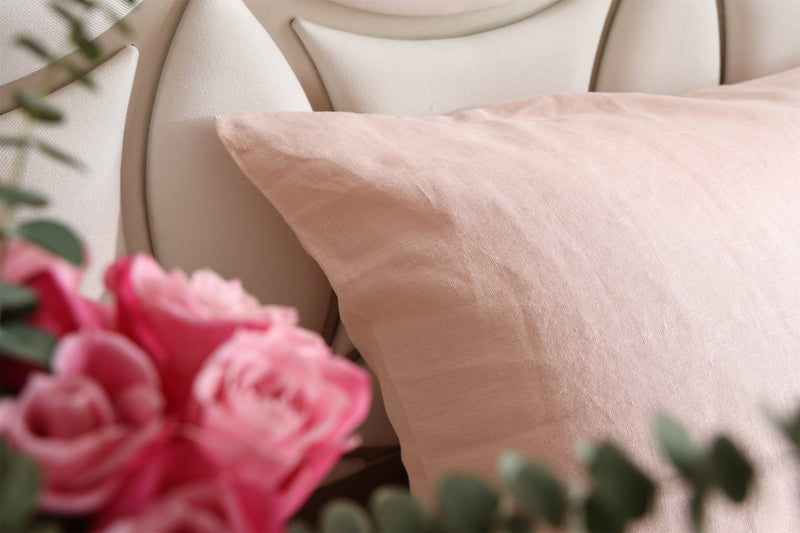 Hemp Envelope Pillowcases Set ( Of Two ) | Blush