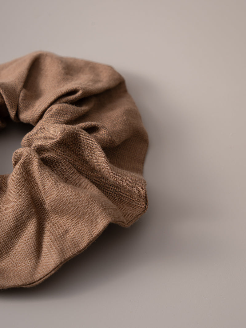 Organic Hemp Linen Hair Tie | Mocha