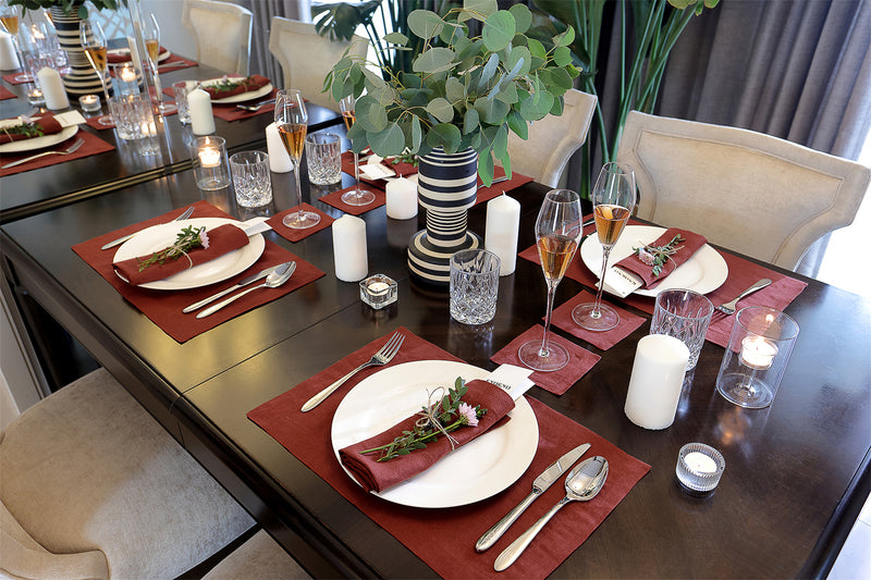100% Hemp Table Napkins (Placemats)Set (Of FOUR) | Wine