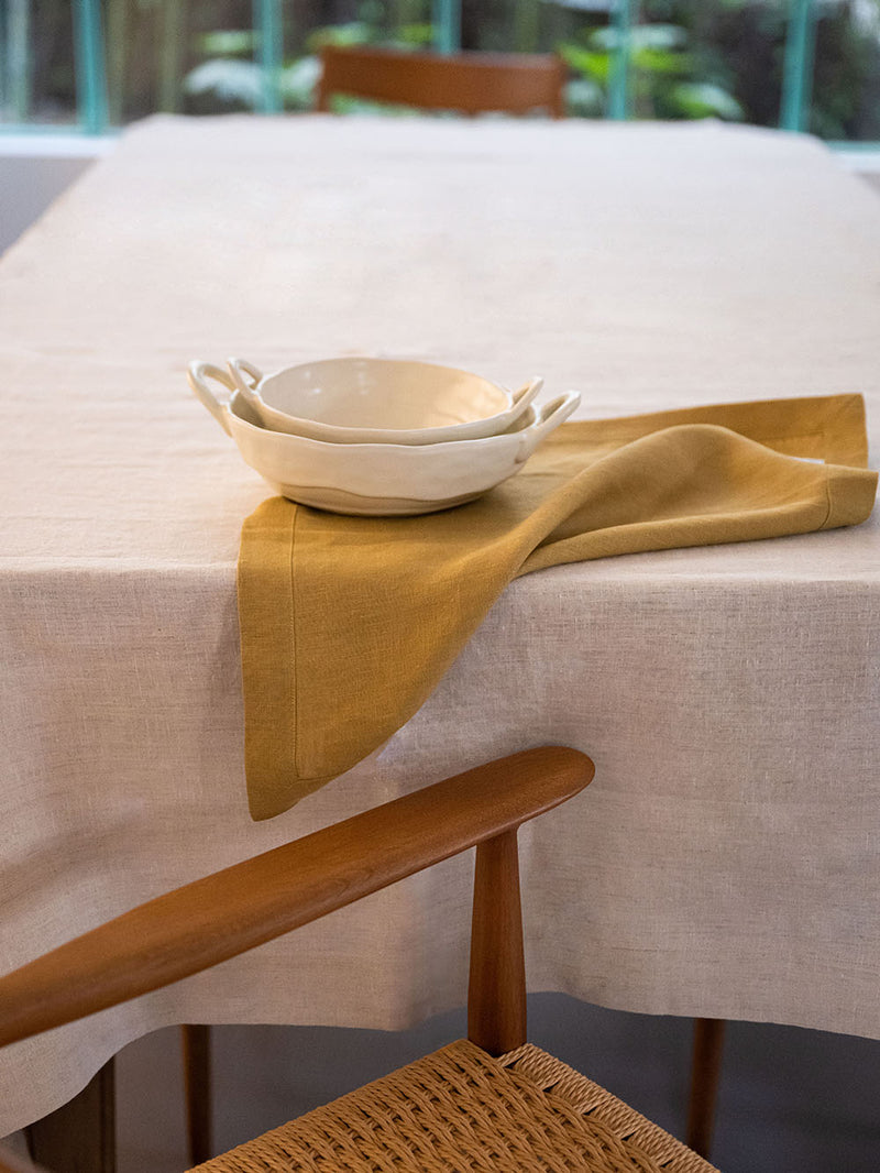 100% Hemp Table Napkins (Placemats)Set (Of FOUR) | Turmeric