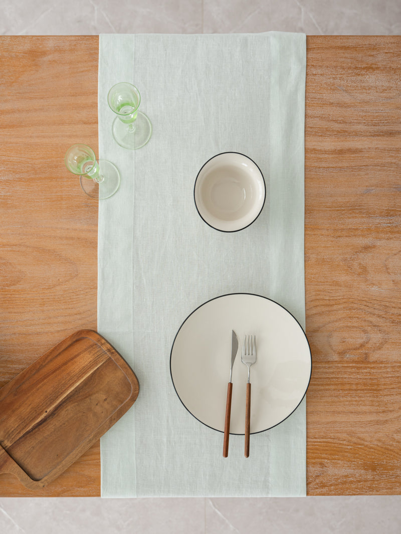 Organic Hemp Table Runner – 185gsm Thick, Durable & Natural, Perfect for Dining, Holiday, and Seasonal Decor | Sage Green
