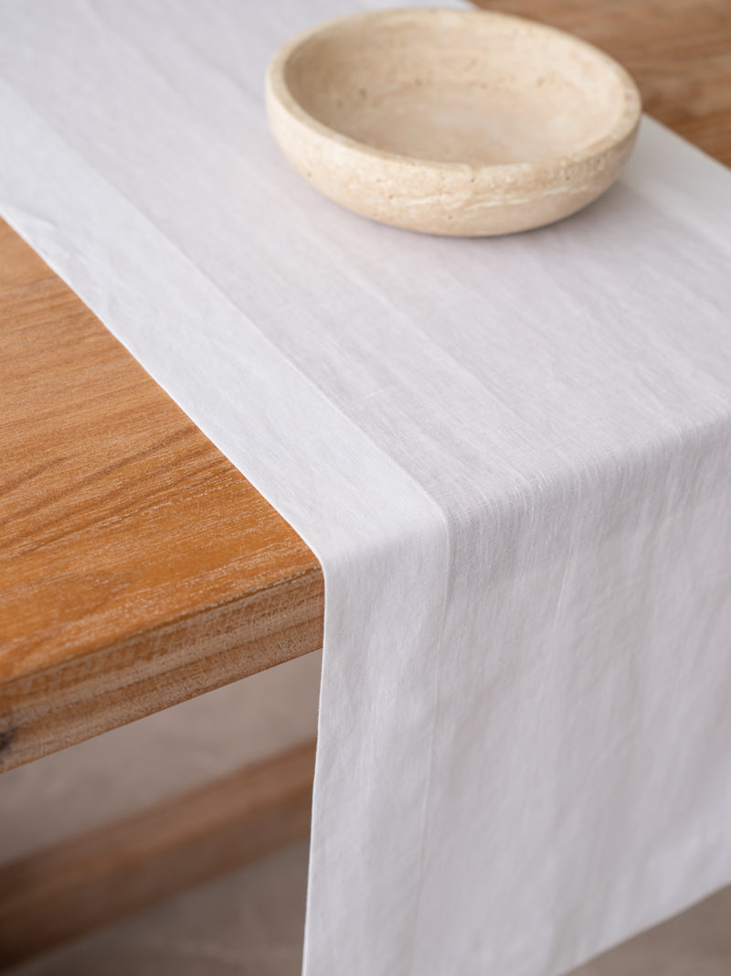 Organic Hemp Table Runner – 185gsm Thick, Durable & Natural, Perfect for Dining, Holiday, and Seasonal Decor | White