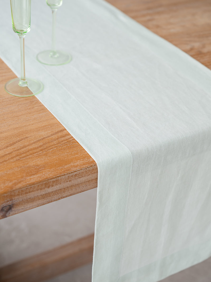 Organic Hemp Table Runner – 185gsm Thick, Durable & Natural, Perfect for Dining, Holiday, and Seasonal Decor | Sage Green