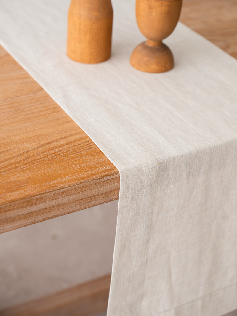 Organic Hemp Table Runner – 185gsm Thick, Durable & Natural, Perfect for Dining, Holiday, and Seasonal Decor | Natural