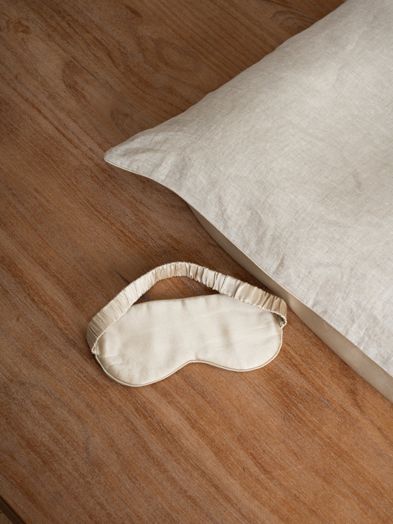 Silk Hemp Flip Pillowcase + Eye Mask Set |  Natural