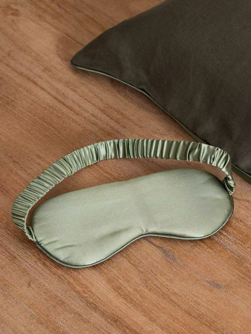 Silk Hemp Flip Pillowcase + Eye Mask Set |  Moss Green