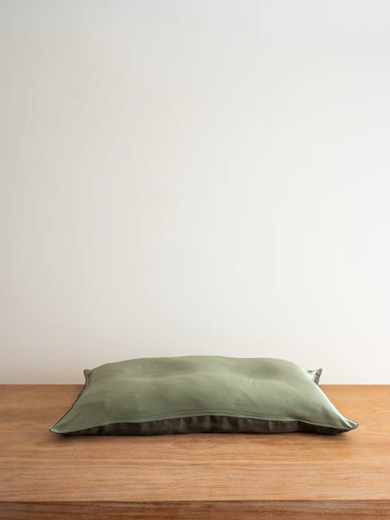 Silk Hemp Flip Pillowcase | Moss Green