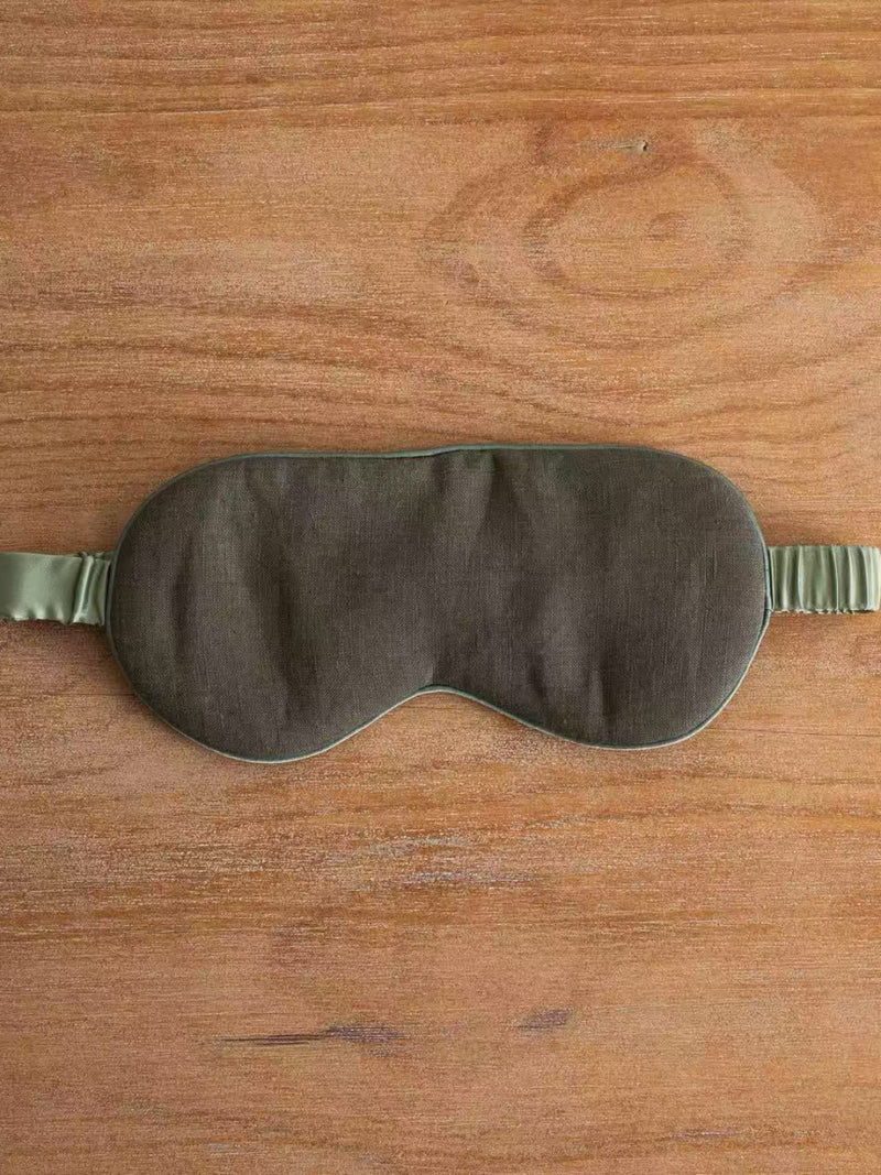 Silk Hemp Flip Pillowcase + Eye Mask Set |  Moss Green