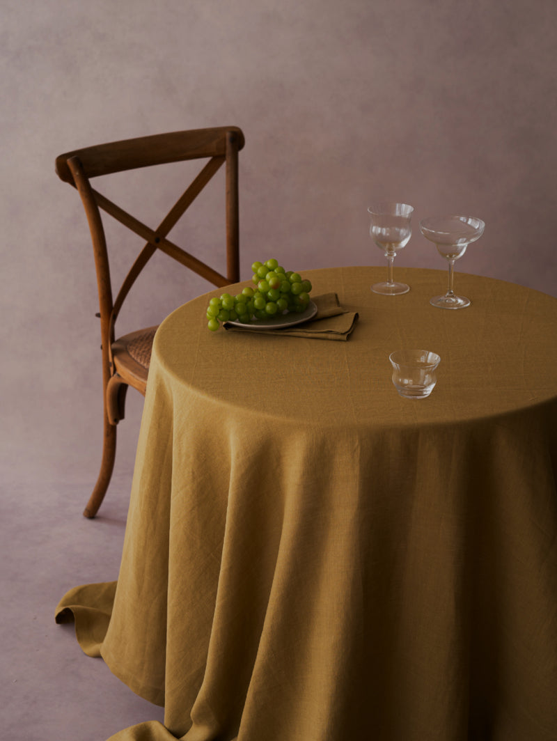 100% Organic Hemp Tablecloth | Olive