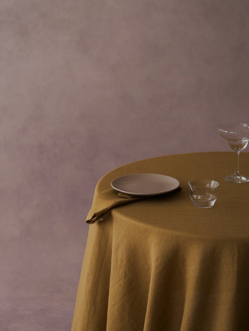 100% Organic Hemp Tablecloth | Olive
