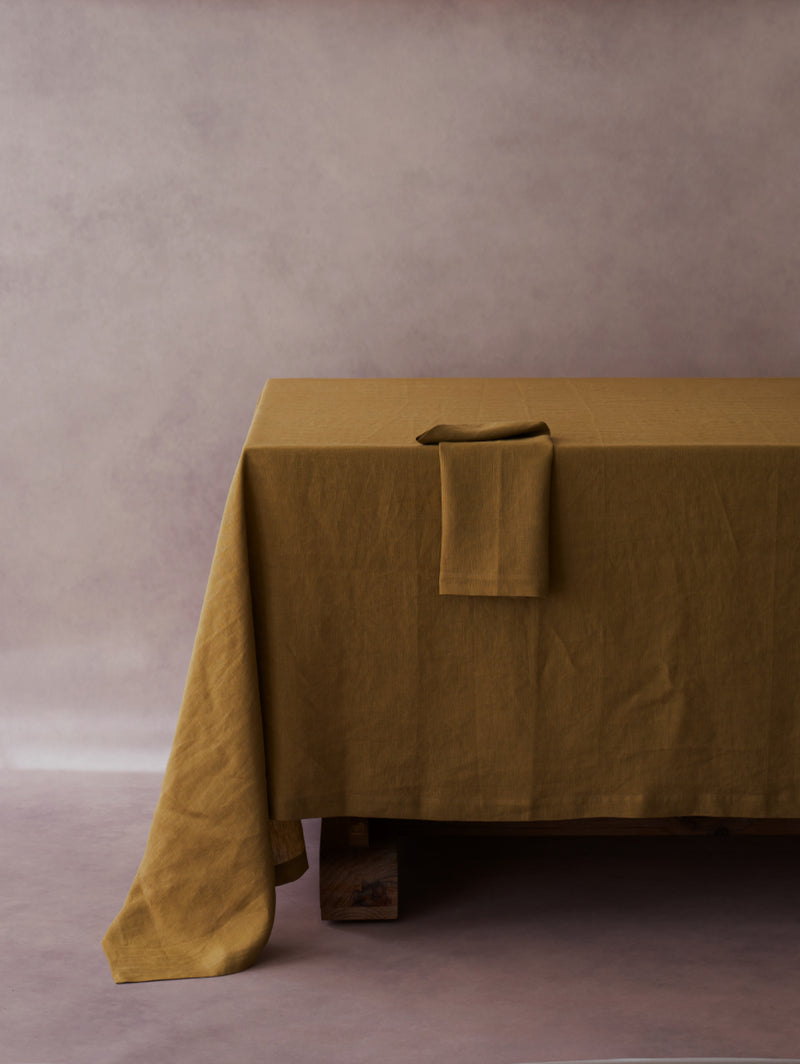 100% Organic Hemp Tablecloth | Olive