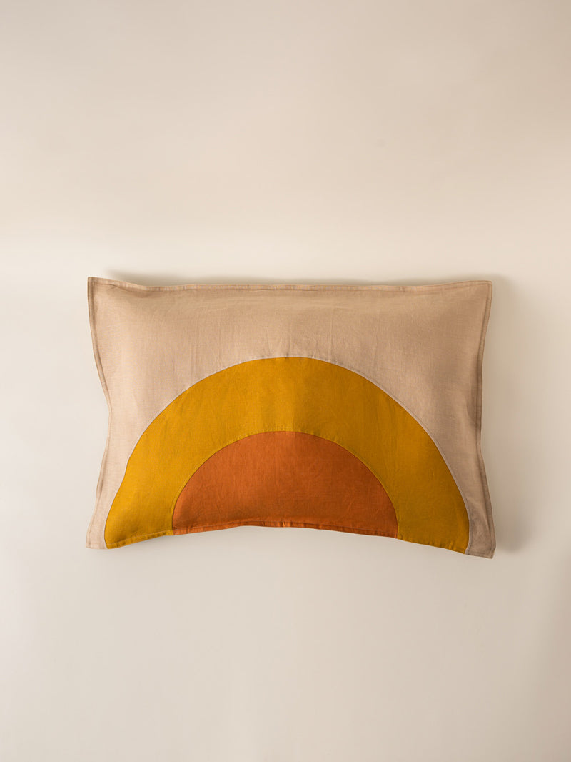 Terra Rainbow Hemp Pillowcases | Sand & Curry & Paprika