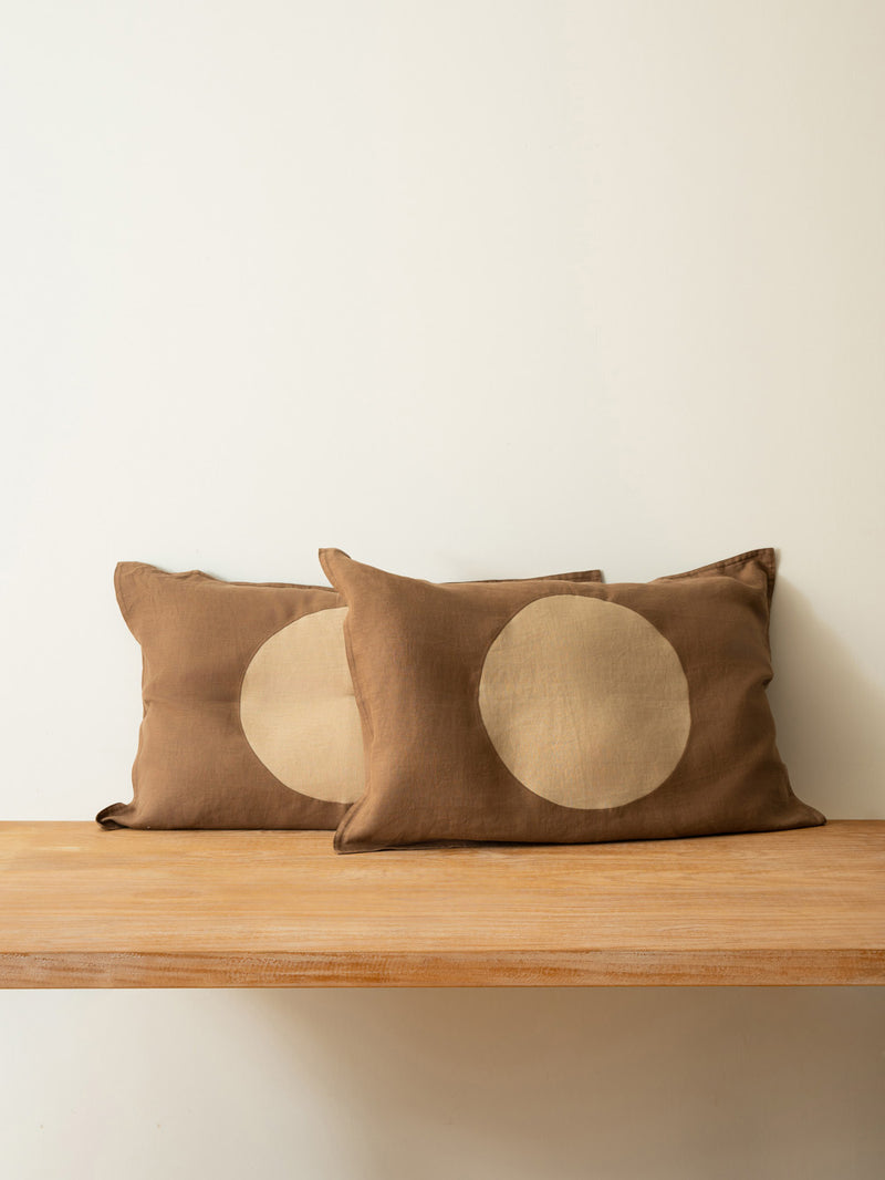 Terra Soleil  Hemp Pillowcases | Chocolate & Sand