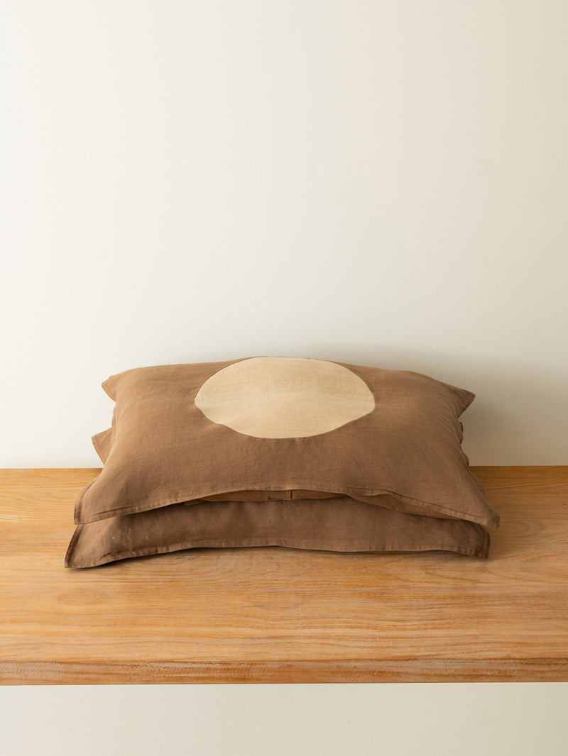 Terra Soleil  Hemp Pillowcases | Chocolate & Sand